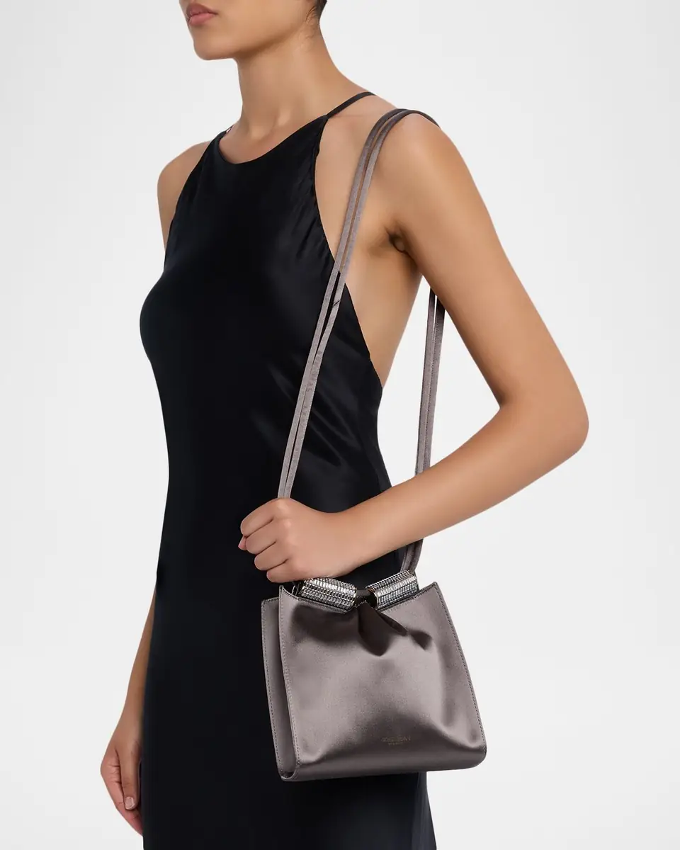 Giorgio Armani Satin Shoulder Bag with Rhinestone Detail | Thumbnail 2 Giorgio Armani Satin Shoulder Bag with Rhinestone Detail | Thumbnail 2