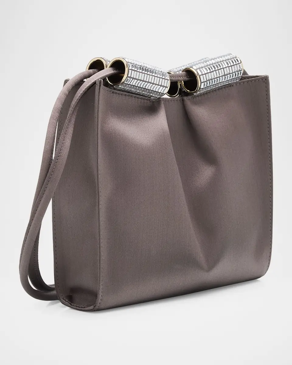 Giorgio Armani Satin Shoulder Bag with Rhinestone Detail | Thumbnail 3 Giorgio Armani Satin Shoulder Bag with Rhinestone Detail | Thumbnail 3