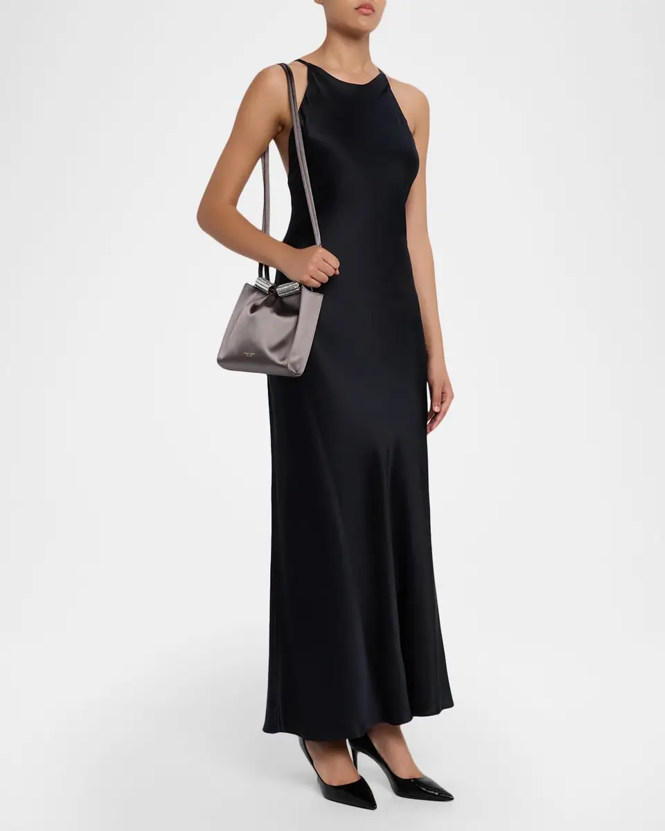 Giorgio Armani Satin Shoulder Bag with Rhinestone Detail | Thumbnail 5 Giorgio Armani Satin Shoulder Bag with Rhinestone Detail | Thumbnail 5