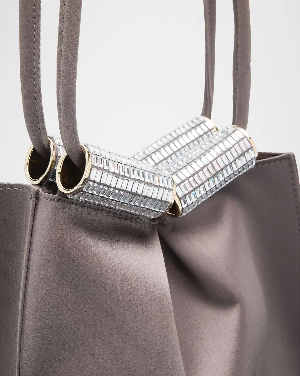 Giorgio Armani Satin Shoulder Bag with Rhinestone Detail | Thumbnail 6 Giorgio Armani Satin Shoulder Bag with Rhinestone Detail | Thumbnail 6