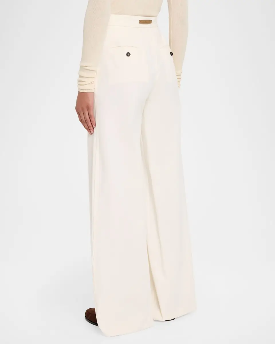 Max Mara Dentice Wide-Leg Stretch Cotton Twill Pants | Thumbnail 3 Max Mara Dentice Wide-Leg Stretch Cotton Twill Pants | Thumbnail 3
