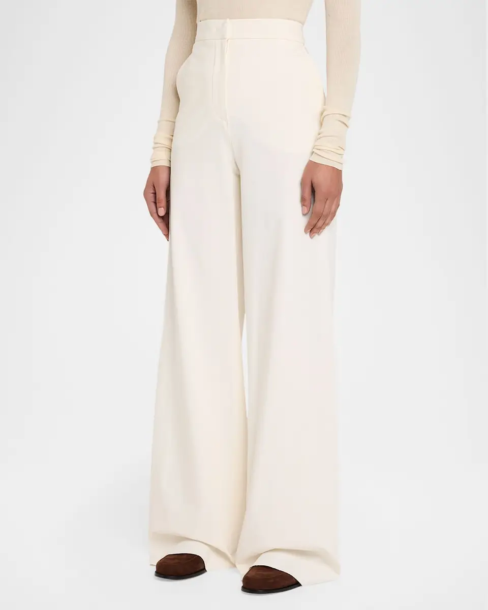 Max Mara Dentice Wide-Leg Stretch Cotton Twill Pants | Thumbnail 4 Max Mara Dentice Wide-Leg Stretch Cotton Twill Pants | Thumbnail 4