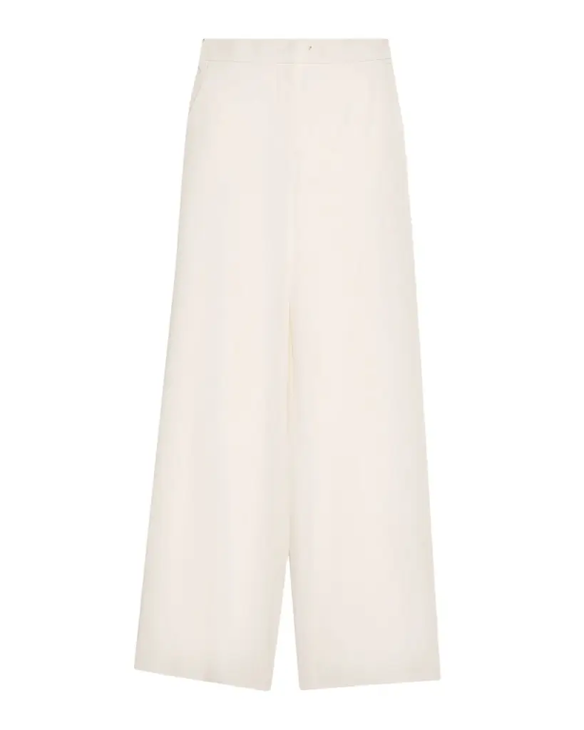 Max Mara Dentice Wide-Leg Stretch Cotton Twill Pants | Image 1 Max Mara Dentice Wide-Leg Stretch Cotton Twill Pants | Image 1