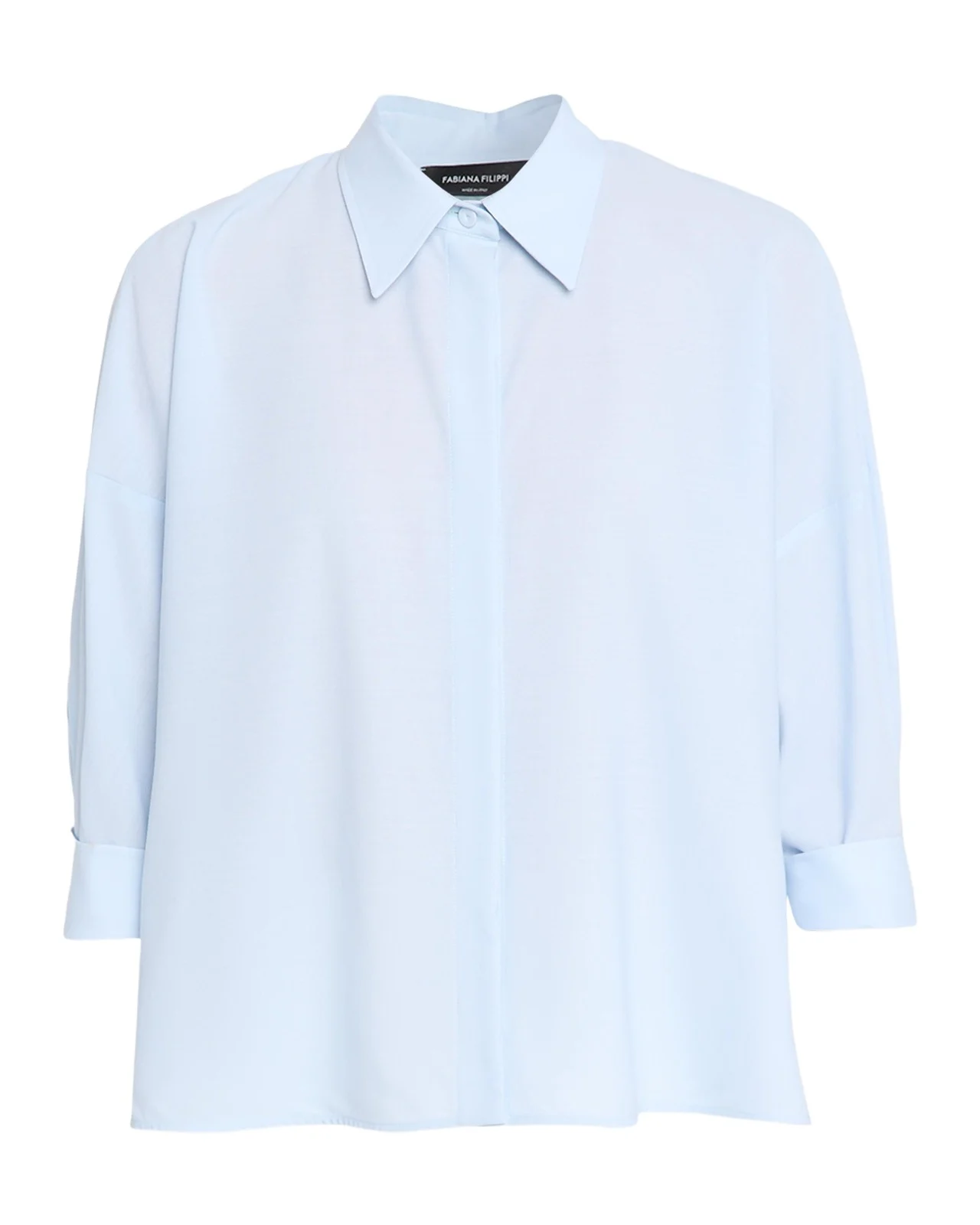 Fabiana Filippi Sheer Inset Stretch Wool-Blend Shirt