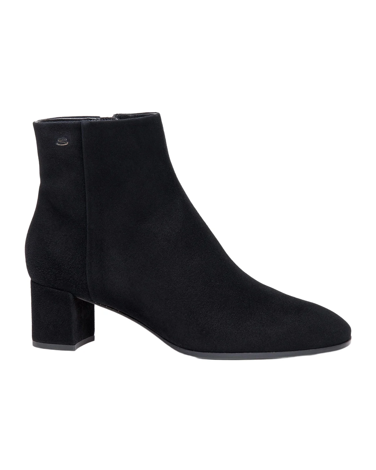 Suede Block-Heel Ankle Booties Suede Block-Heel Ankle Booties
