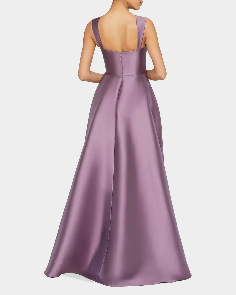 Theia Zendaya Pleated High-Low Satin Gown | Thumbnail 3 Theia Zendaya Pleated High-Low Satin Gown | Thumbnail 3