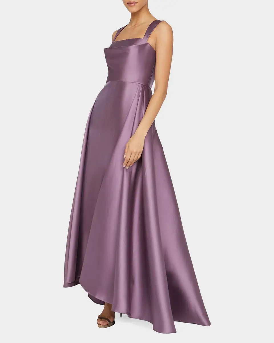 Theia Zendaya Pleated High-Low Satin Gown | Thumbnail 4 Theia Zendaya Pleated High-Low Satin Gown | Thumbnail 4