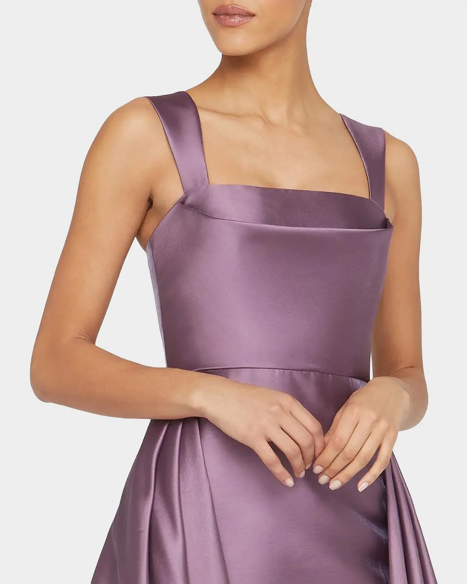 Theia Zendaya Pleated High-Low Satin Gown | Thumbnail 5 Theia Zendaya Pleated High-Low Satin Gown | Thumbnail 5
