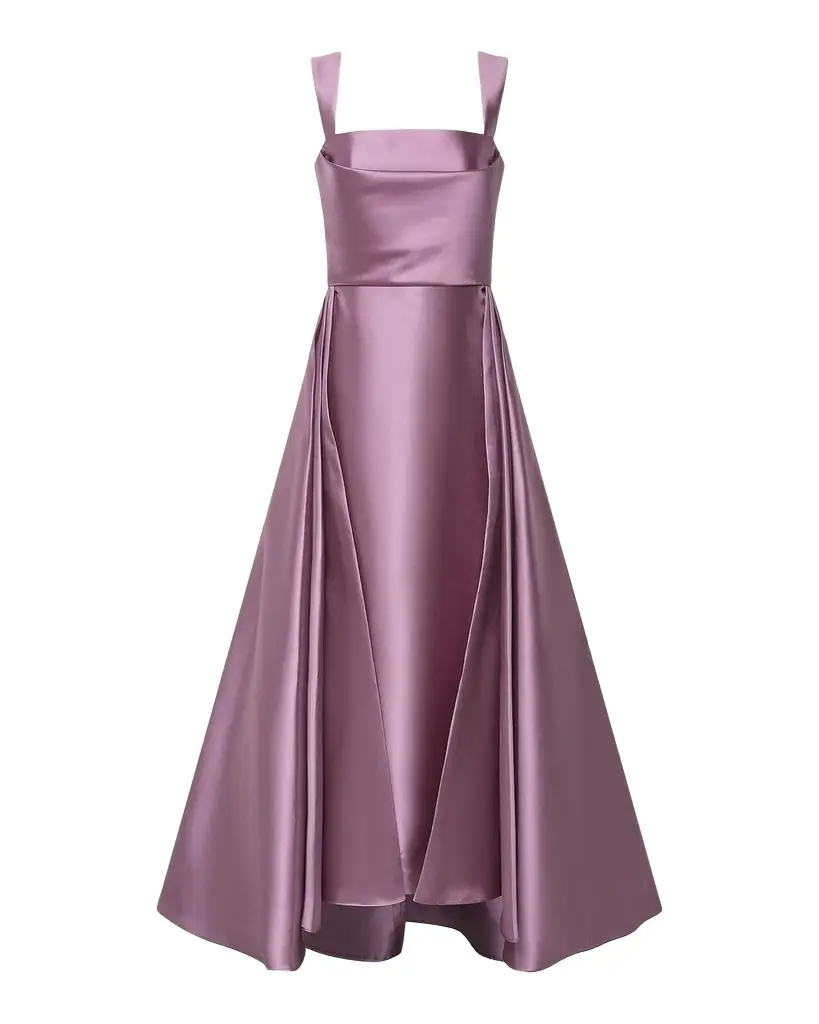 Zendaya Pleated High-Low Satin Gown