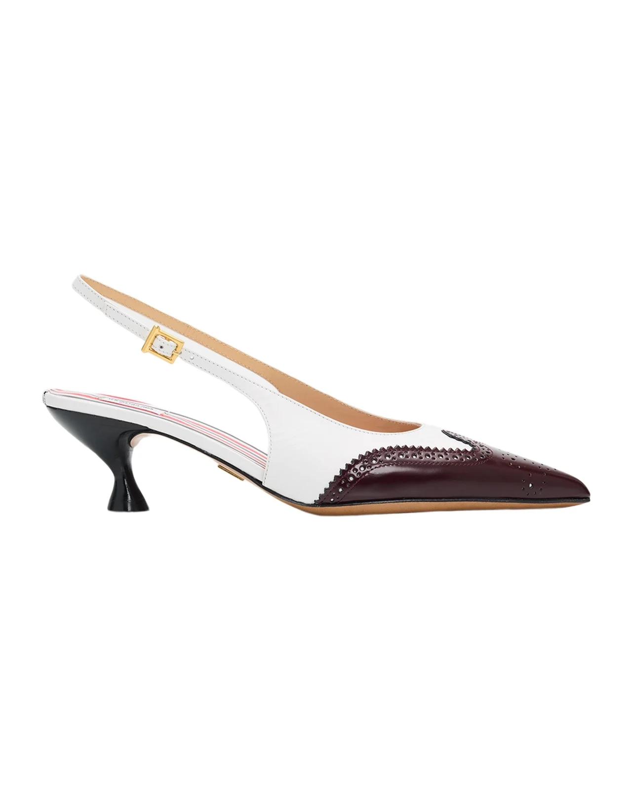 50mm Brogue Leather Slingback Pumps 50mm Brogue Leather Slingback Pumps