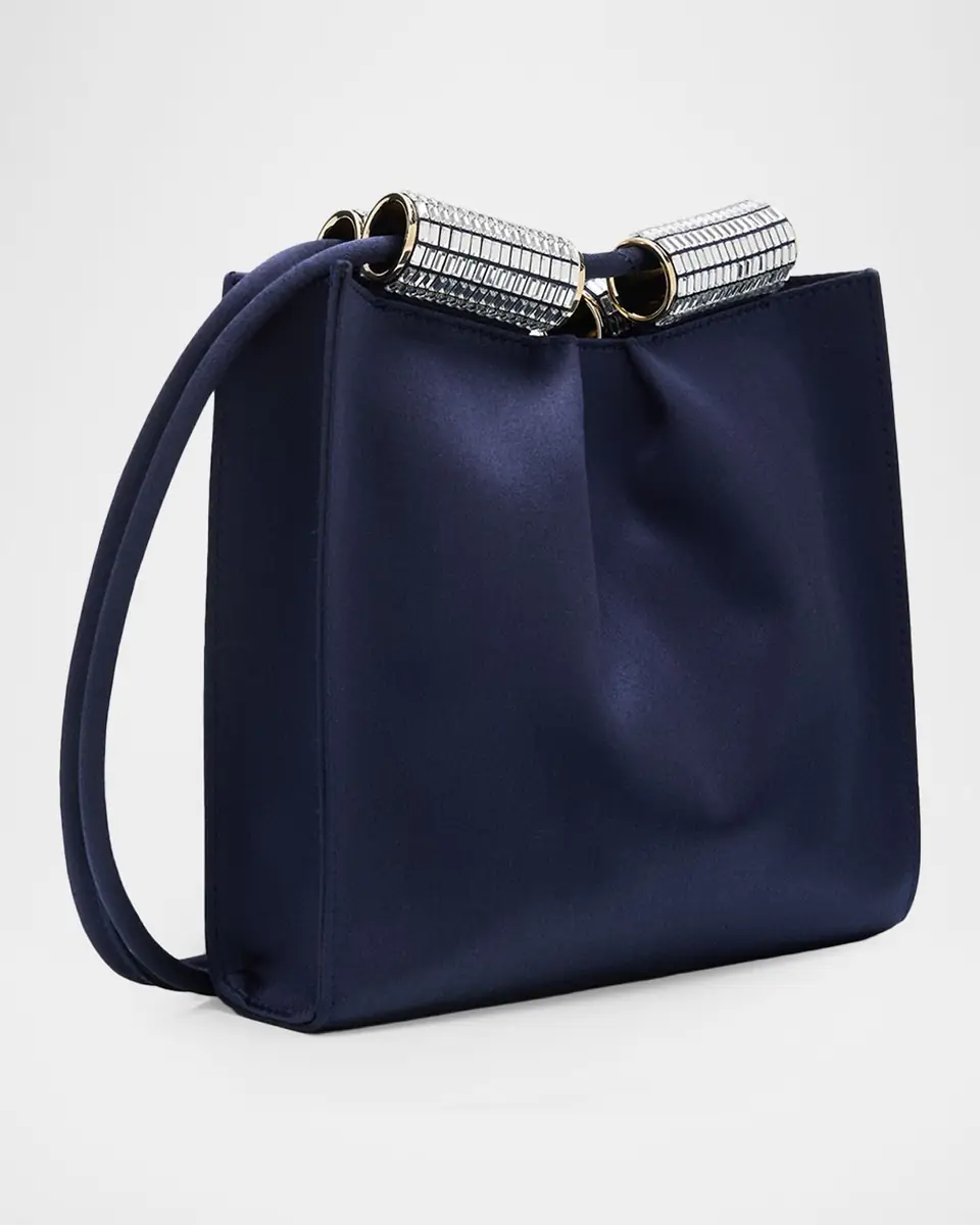 Giorgio Armani Satin Shoulder Bag with Rhinestone Detail | Thumbnail 3 Giorgio Armani Satin Shoulder Bag with Rhinestone Detail | Thumbnail 3