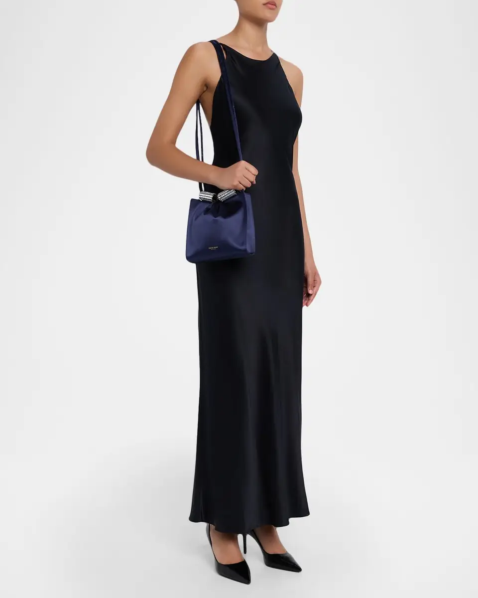 Giorgio Armani Satin Shoulder Bag with Rhinestone Detail | Thumbnail 5 Giorgio Armani Satin Shoulder Bag with Rhinestone Detail | Thumbnail 5