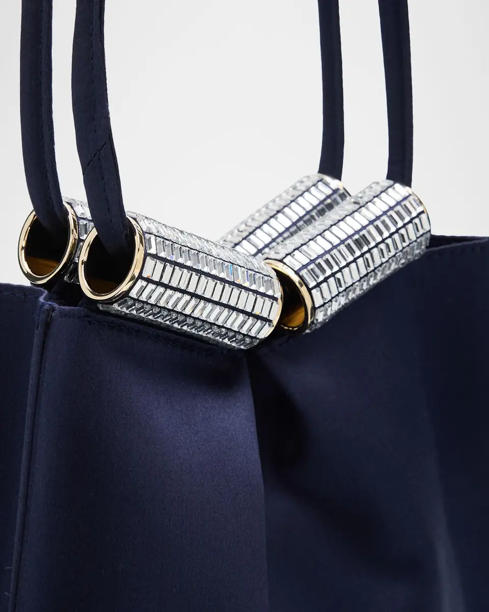 Giorgio Armani Satin Shoulder Bag with Rhinestone Detail | Thumbnail 6 Giorgio Armani Satin Shoulder Bag with Rhinestone Detail | Thumbnail 6