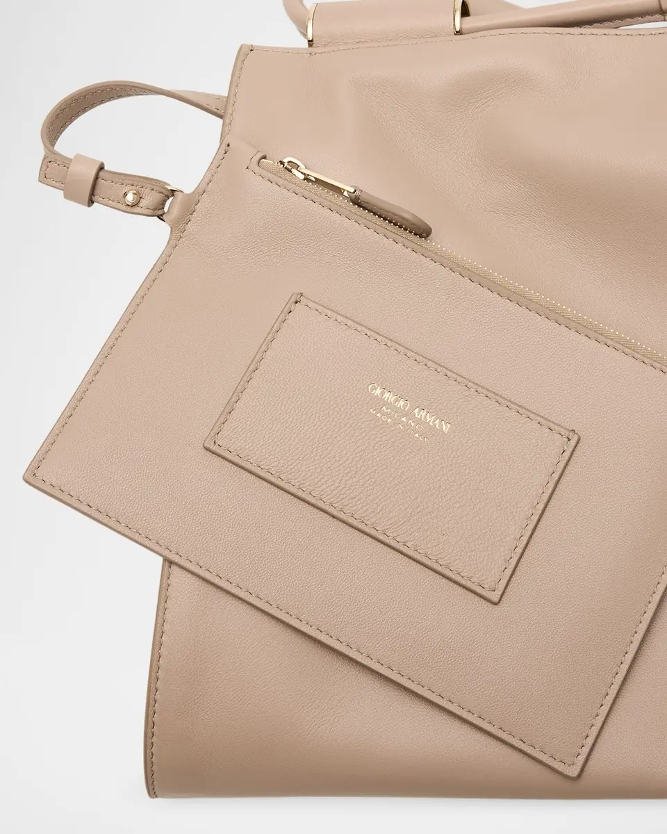 Giorgio Armani Lamb Leather Shopper Shoulder Bag | Thumbnail 6 Giorgio Armani Lamb Leather Shopper Shoulder Bag | Thumbnail 6