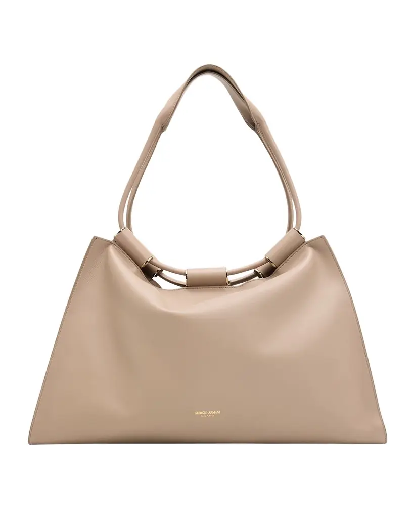 Giorgio Armani Lamb Leather Shopper Shoulder Bag