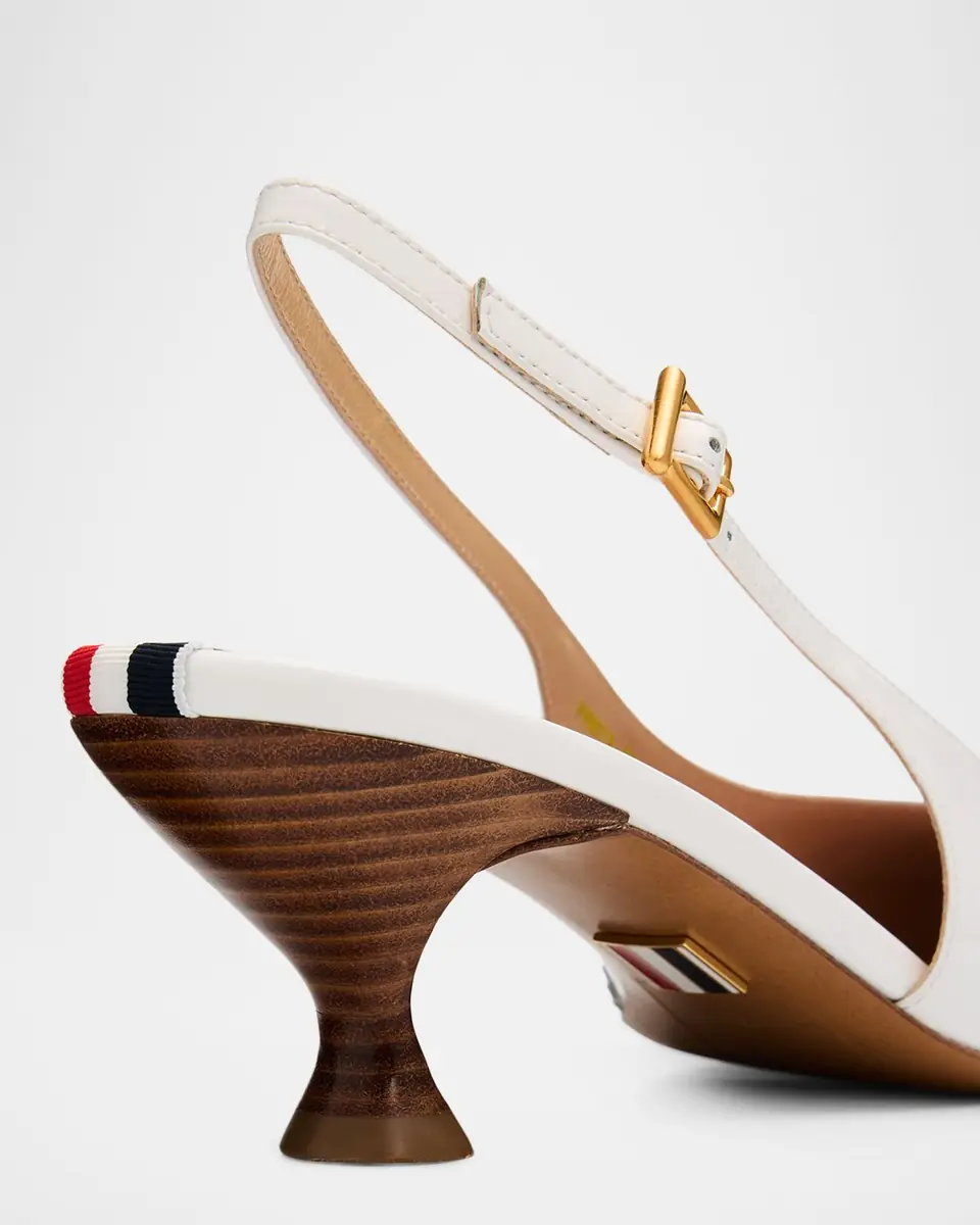 Thom Browne 50mm Brogue Leather Slingback Pumps | Thumbnail 5 Thom Browne 50mm Brogue Leather Slingback Pumps | Thumbnail 5