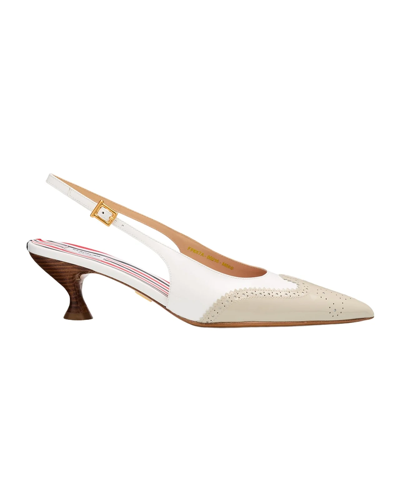 50mm Brogue Leather Slingback Pumps 50mm Brogue Leather Slingback Pumps