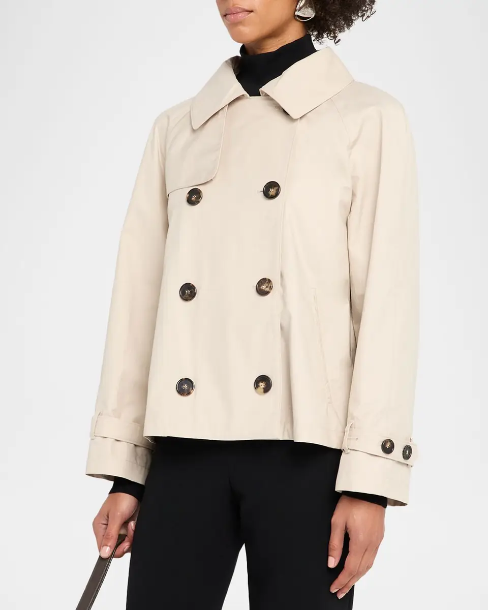 Max Mara Short Water-Repellent Twill Trench Coat | Thumbnail 4 Max Mara Short Water-Repellent Twill Trench Coat | Thumbnail 4