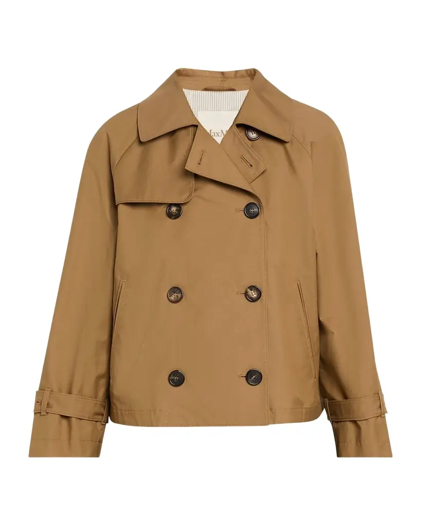 Max Mara Short Water-Repellent Twill Trench Coat | Image 1 Max Mara Short Water-Repellent Twill Trench Coat | Image 1