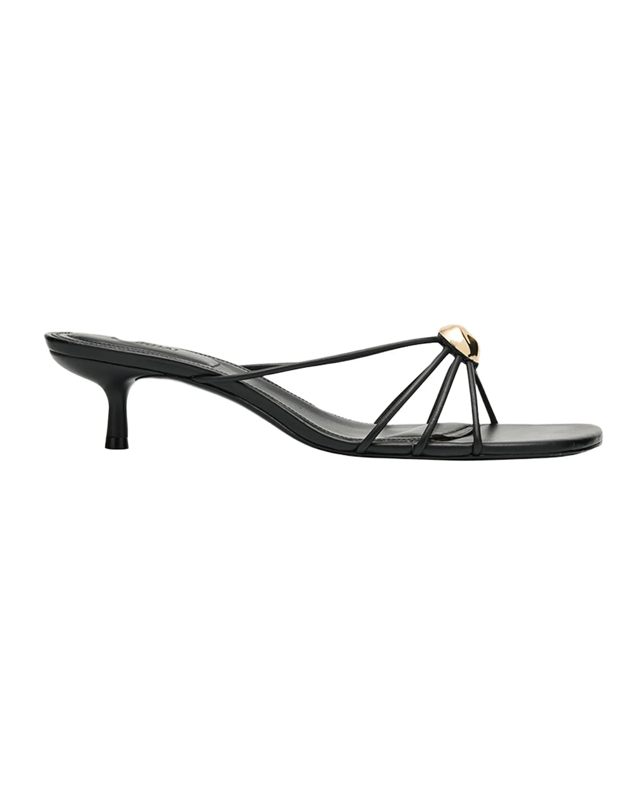 Amaya Strappy Leather Kitten-Heel Sandals Amaya Strappy Leather Kitten-Heel Sandals