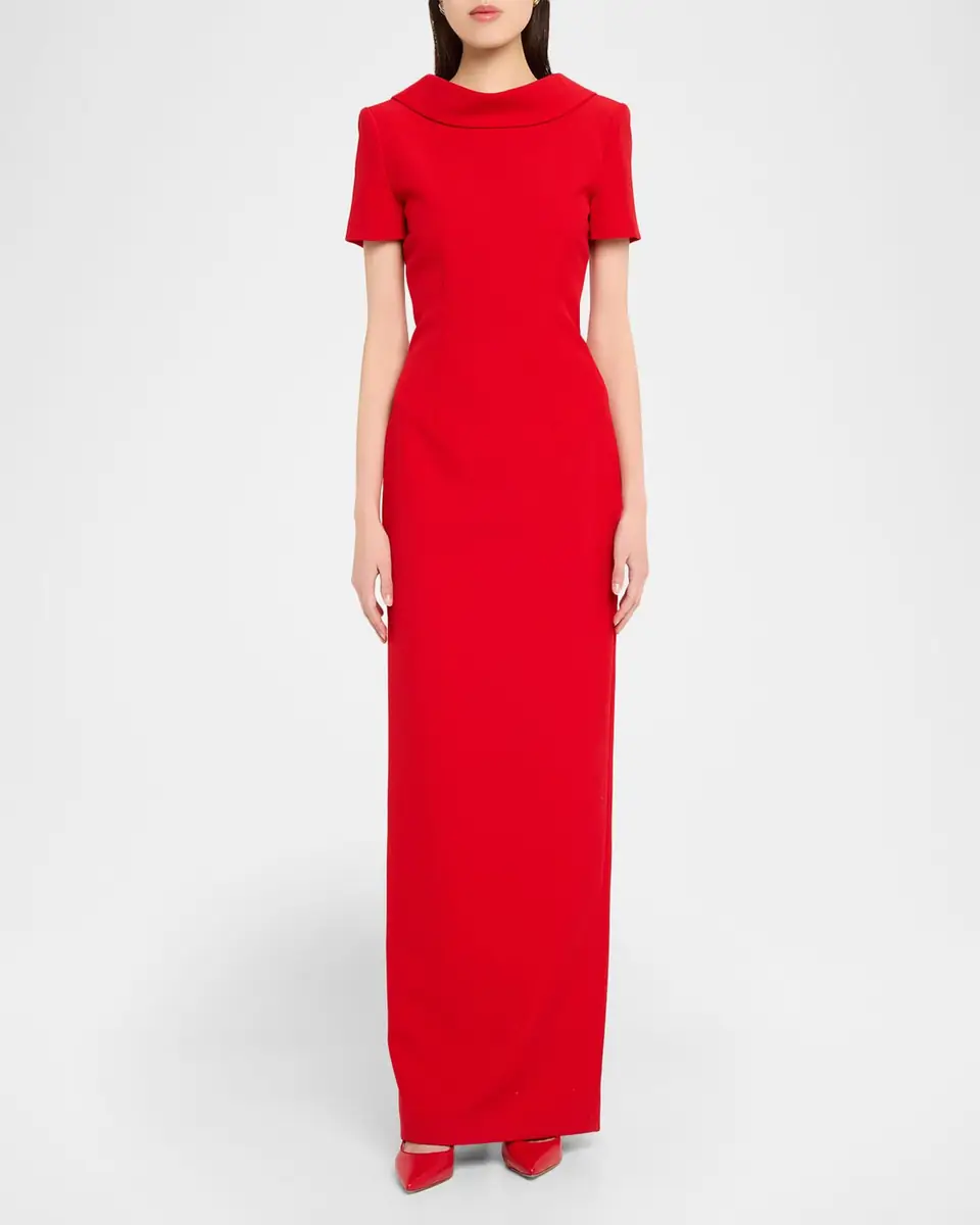 Roland Mouret Extended Boat Neck Short-Sleeve Maxi Dress | Thumbnail 2 Roland Mouret Extended Boat Neck Short-Sleeve Maxi Dress | Thumbnail 2