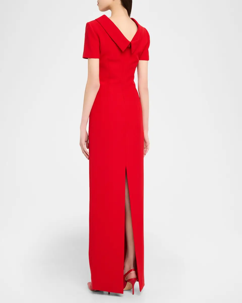 Roland Mouret Extended Boat Neck Short-Sleeve Maxi Dress | Thumbnail 3 Roland Mouret Extended Boat Neck Short-Sleeve Maxi Dress | Thumbnail 3