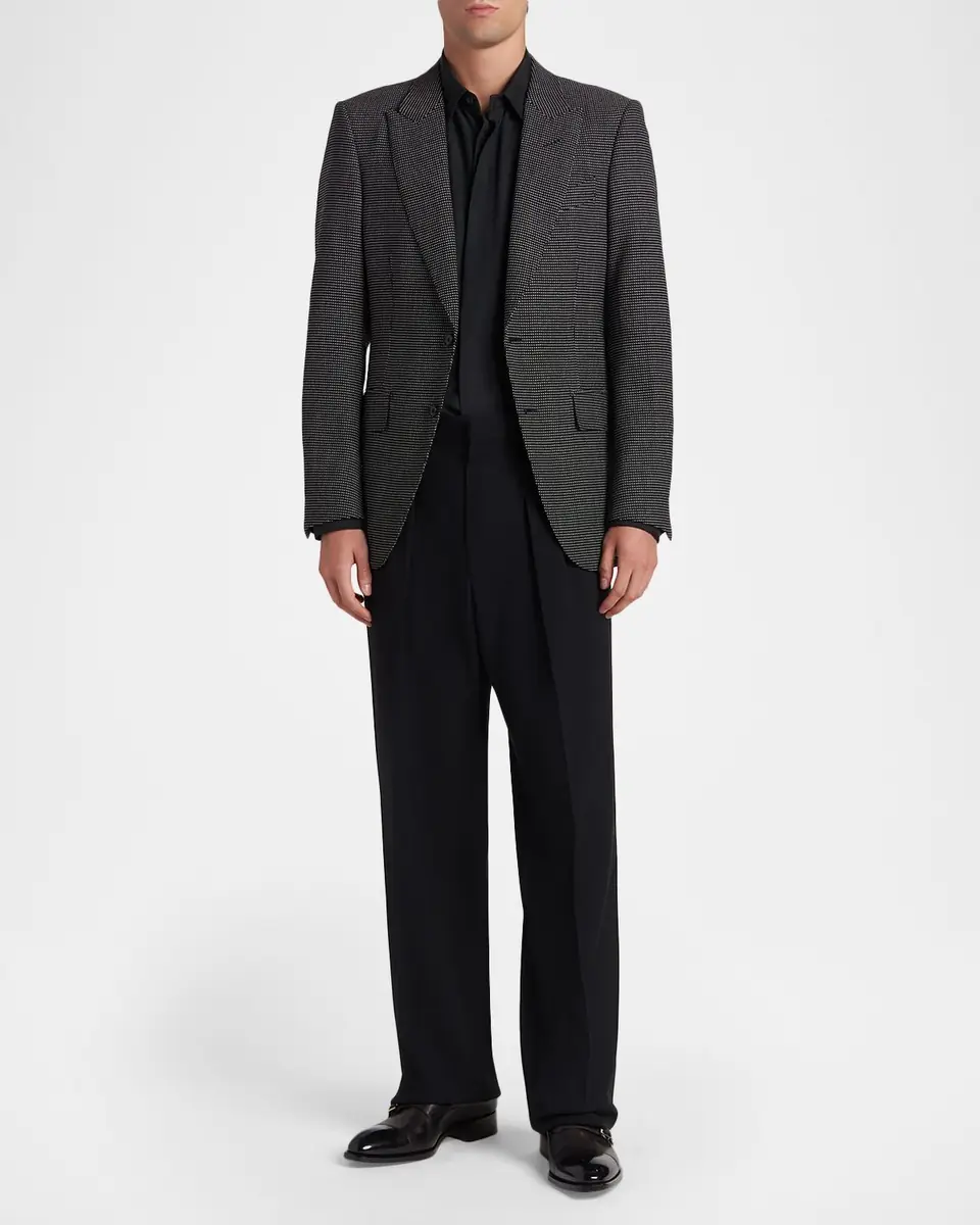 Tom Ford Men's Wool Jacquard Polka Dot Sport Coat | Thumbnail 2 Tom Ford Men's Wool Jacquard Polka Dot Sport Coat | Thumbnail 2