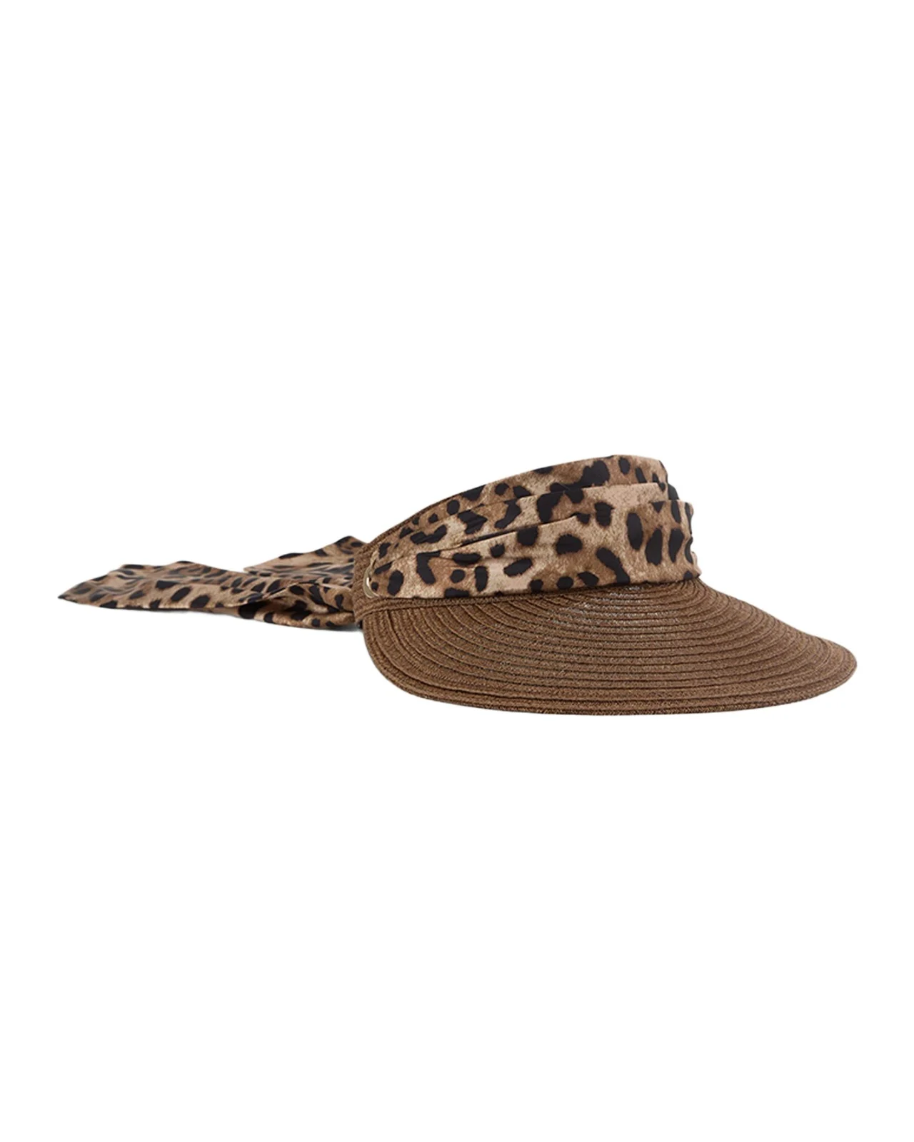 Eugenia Kim Ricky Packable Hemp Visor with Animal-Print Sash