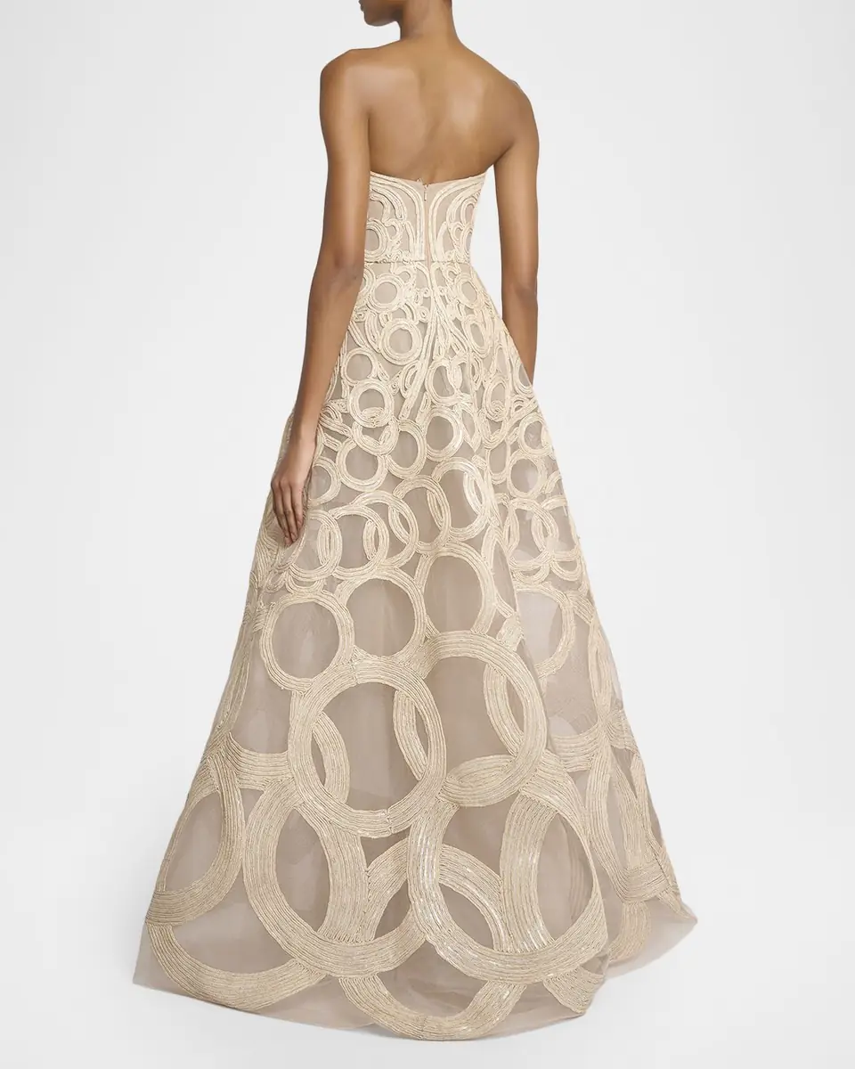Elie Saab Strapless Sequin Embroidered Tulle Gown | Thumbnail 3 Elie Saab Strapless Sequin Embroidered Tulle Gown | Thumbnail 3