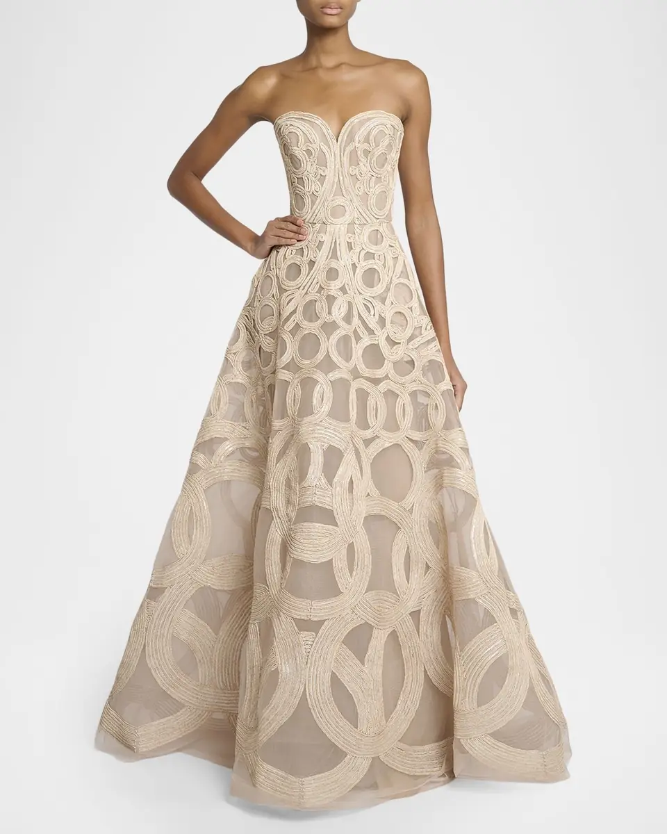 Elie Saab Strapless Sequin Embroidered Tulle Gown | Thumbnail 4 Elie Saab Strapless Sequin Embroidered Tulle Gown | Thumbnail 4