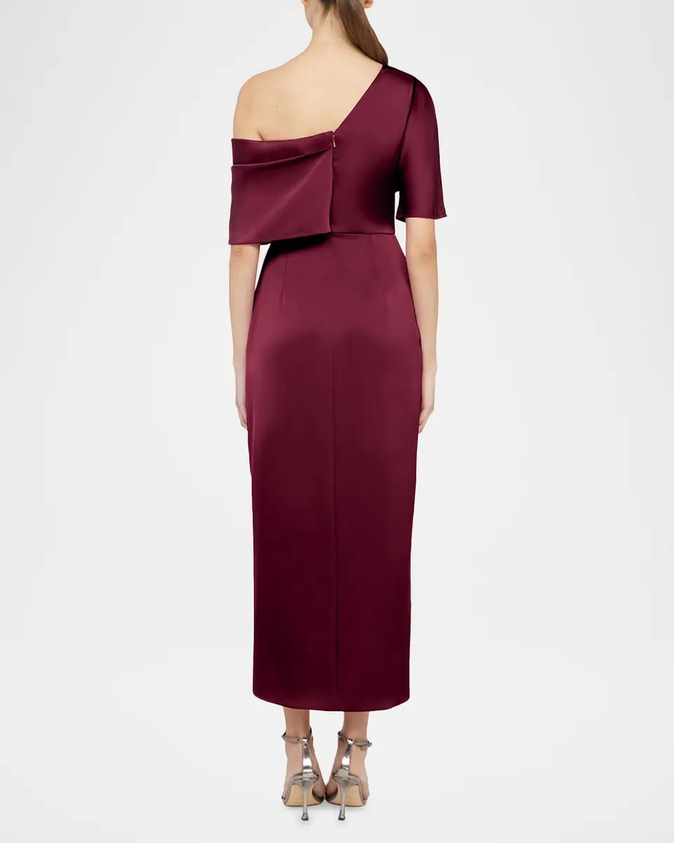 THEIA Rayna Draped One-Shoulder High-Low Gown | Thumbnail 3 THEIA Rayna Draped One-Shoulder High-Low Gown | Thumbnail 3