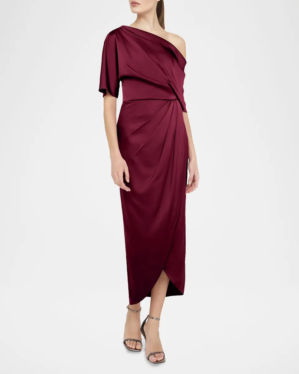 THEIA Rayna Draped One-Shoulder High-Low Gown | Thumbnail 5 THEIA Rayna Draped One-Shoulder High-Low Gown | Thumbnail 5