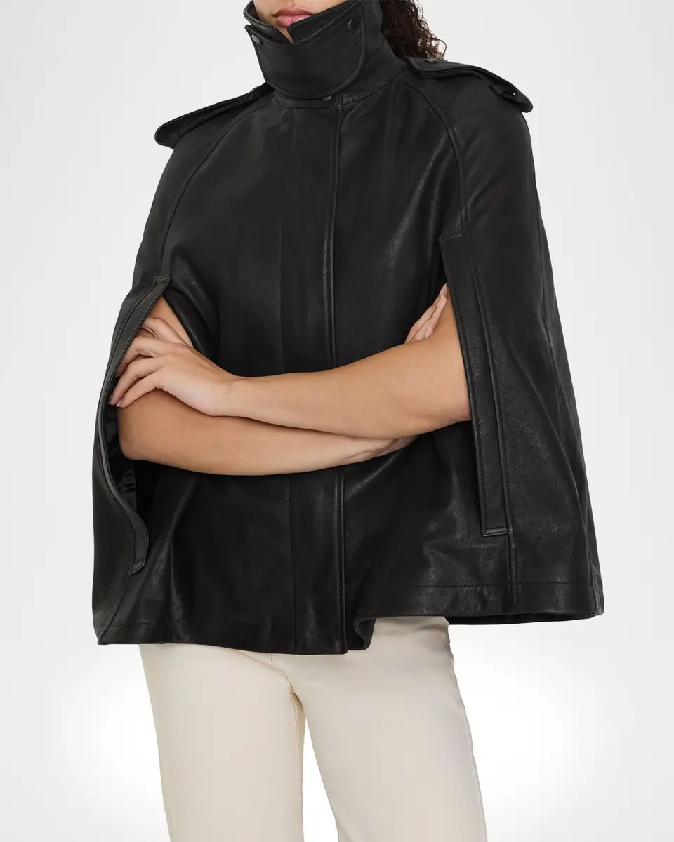 Burberry Clevedon Leather Cape | Thumbnail 4