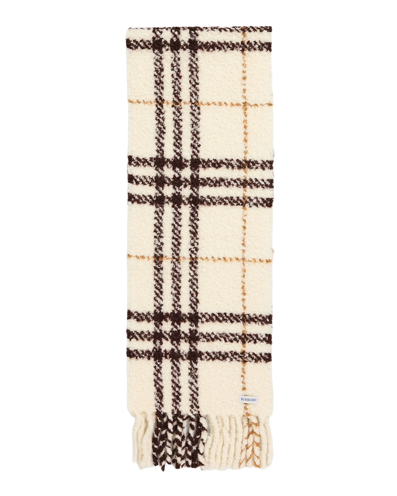 Check Alpaca Wool Blend Bouclé Scarf Check Alpaca Wool Blend Bouclé Scarf