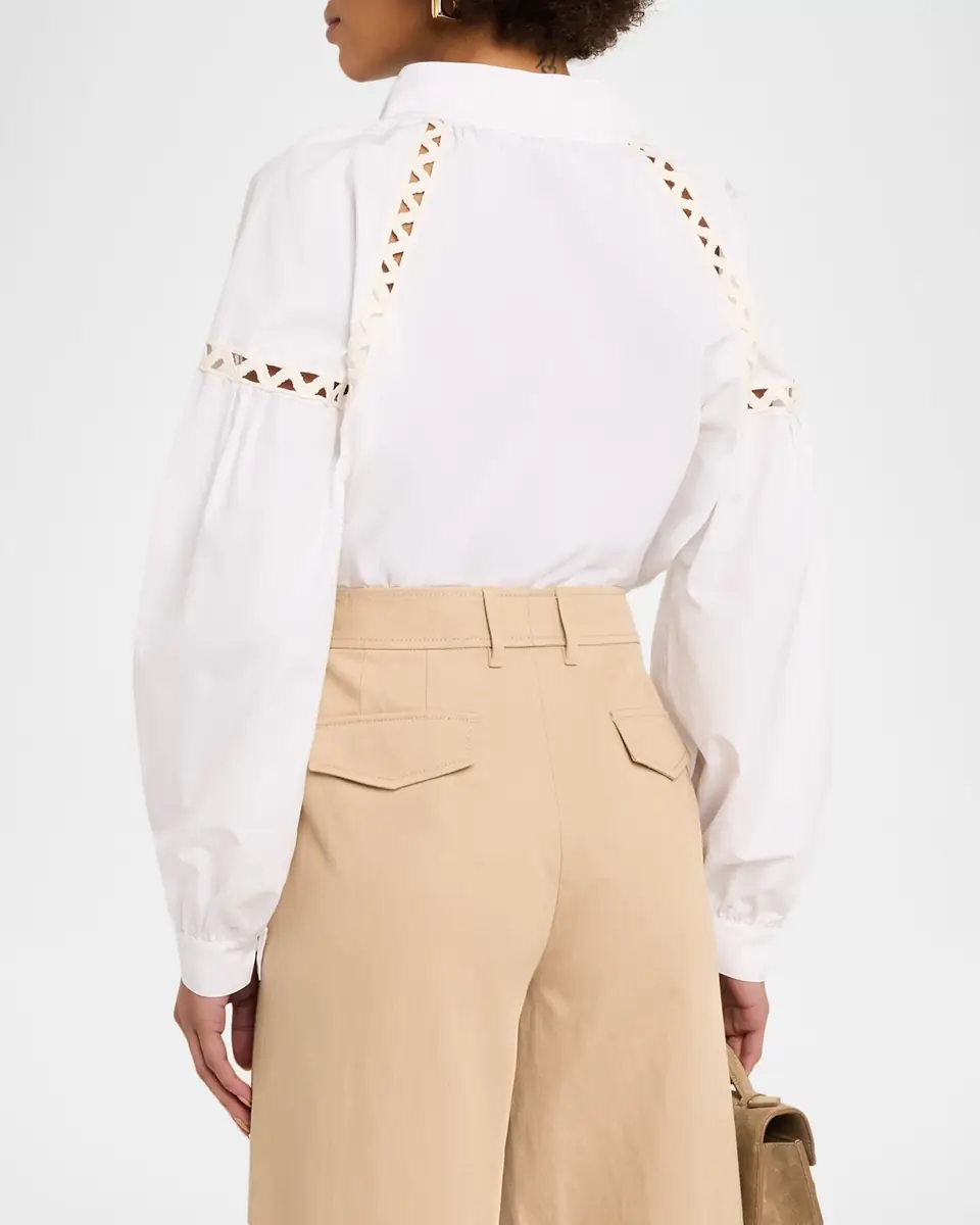 Lafayette 148 New York Soutache-Inset Cotton Poplin Shirt | Thumbnail 3 Lafayette 148 New York Soutache-Inset Cotton Poplin Shirt | Thumbnail 3
