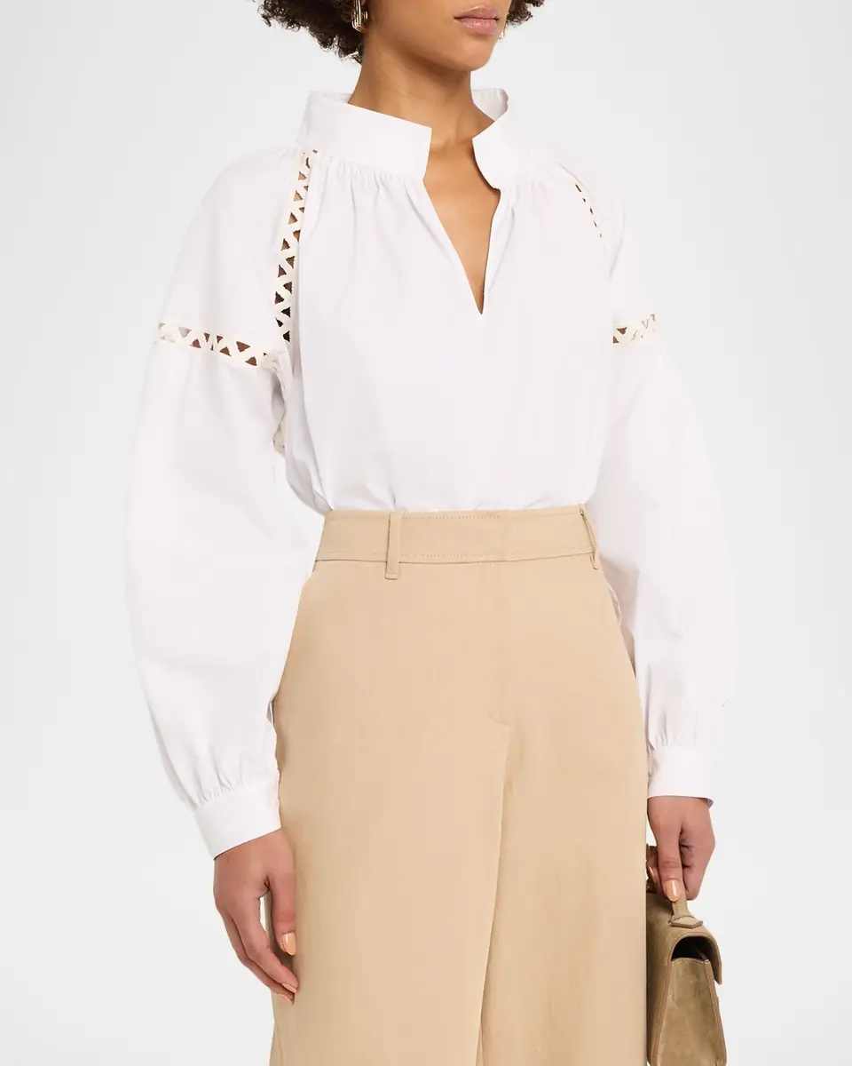 Lafayette 148 New York Soutache-Inset Cotton Poplin Shirt | Thumbnail 4 Lafayette 148 New York Soutache-Inset Cotton Poplin Shirt | Thumbnail 4