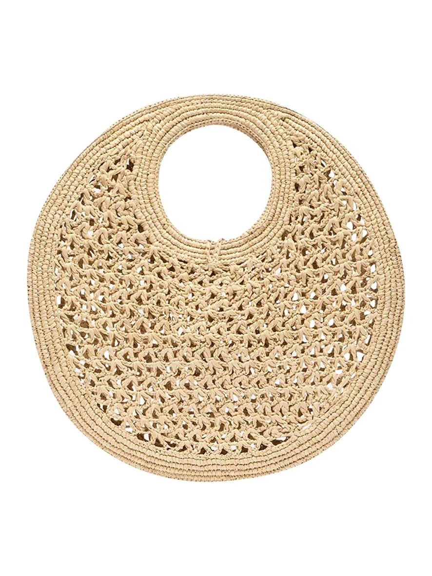Le Petite Crochet Raffia Top-Handle Bag