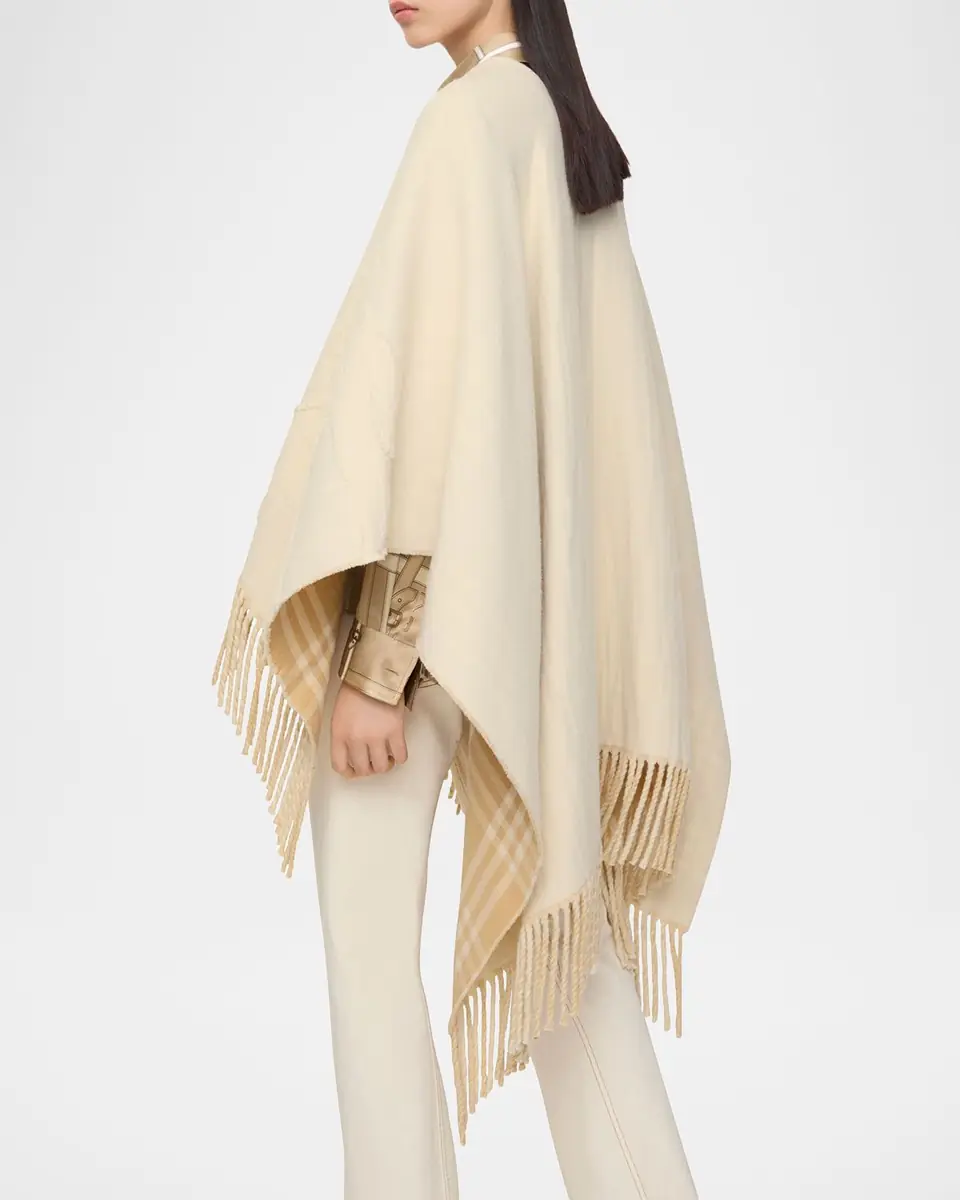 Burberry EKD Fil Coupé Wool Cape | Thumbnail 3