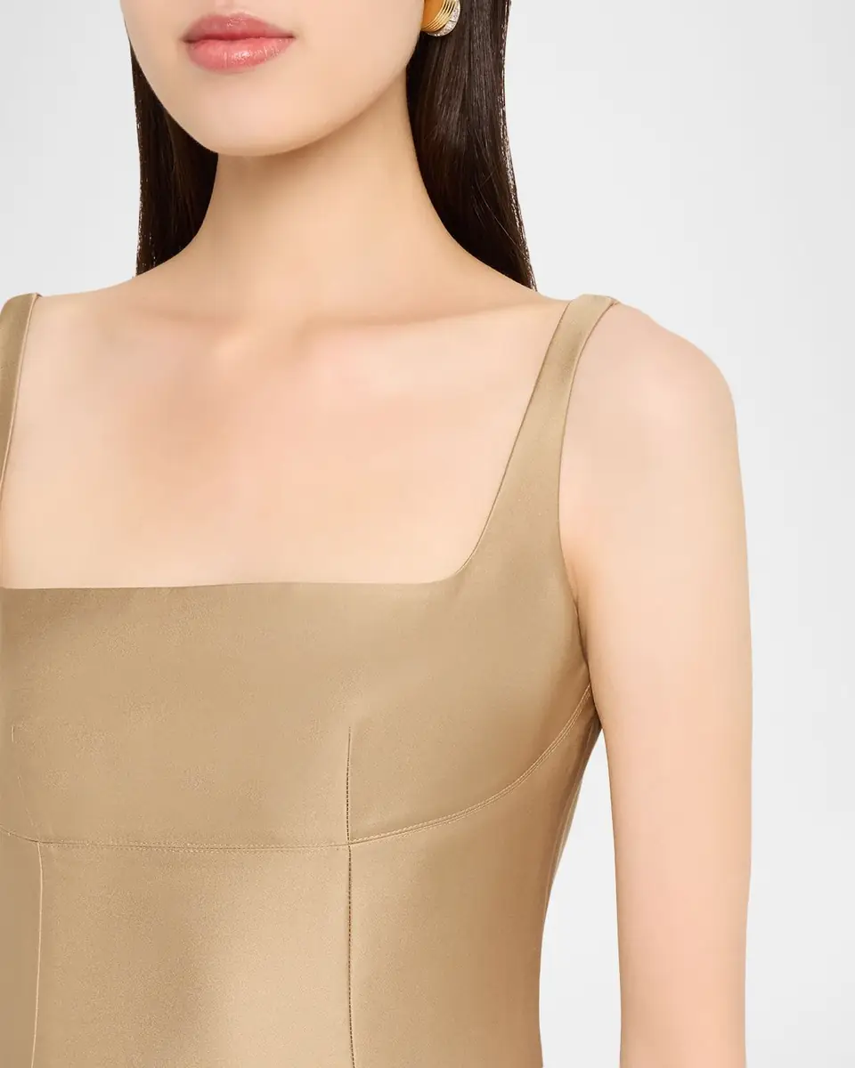 Roland Mouret Square-Neck Silk Tea-Length Dress | Thumbnail 5 Roland Mouret Square-Neck Silk Tea-Length Dress | Thumbnail 5