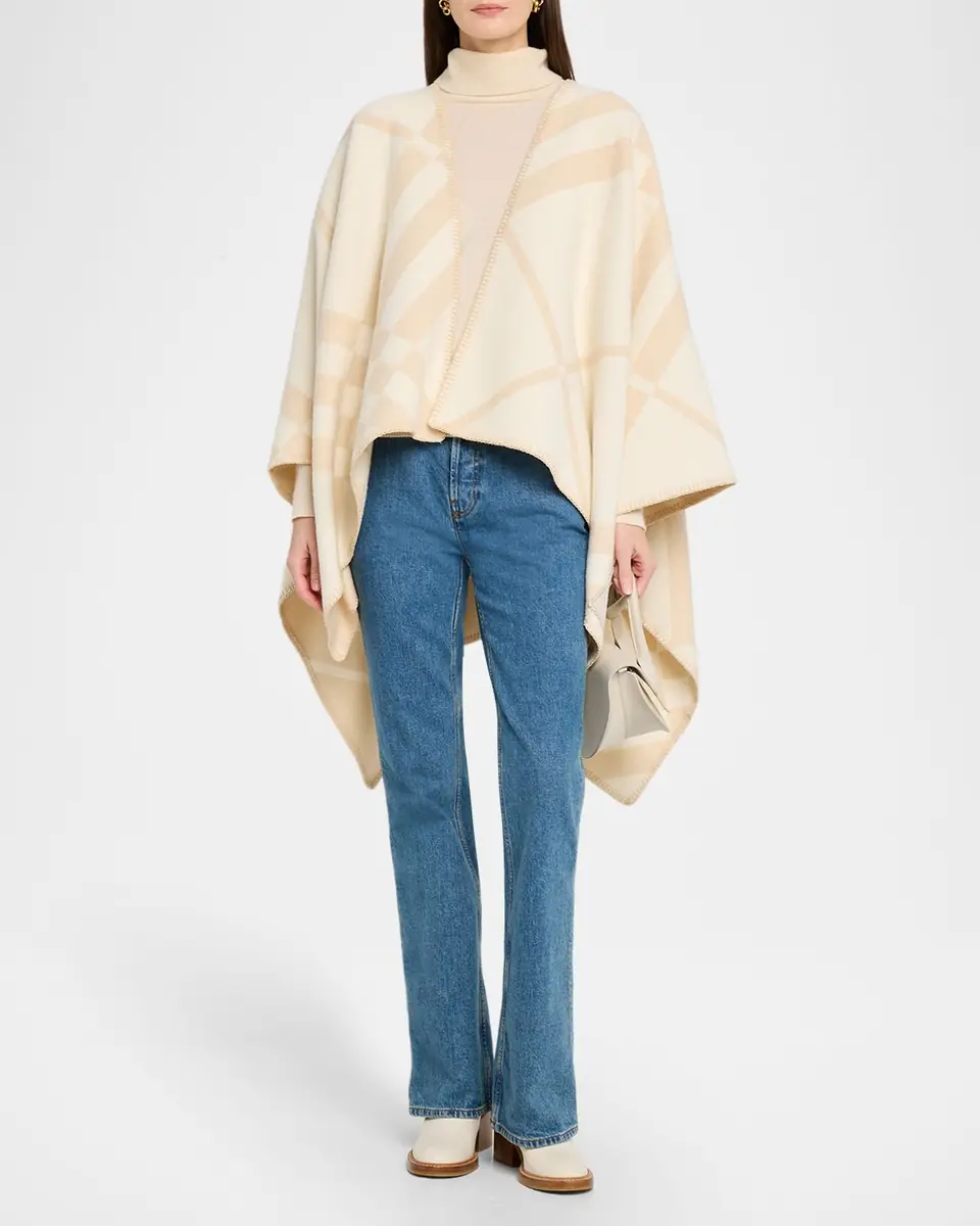 Burberry Check Wool Cashmere Cape | Thumbnail 2 Burberry Check Wool Cashmere Cape | Thumbnail 2