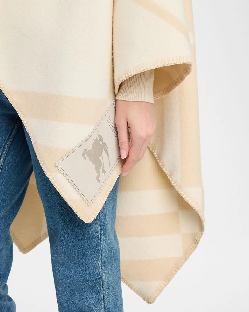 Burberry Check Wool Cashmere Cape | Thumbnail 5 Burberry Check Wool Cashmere Cape | Thumbnail 5