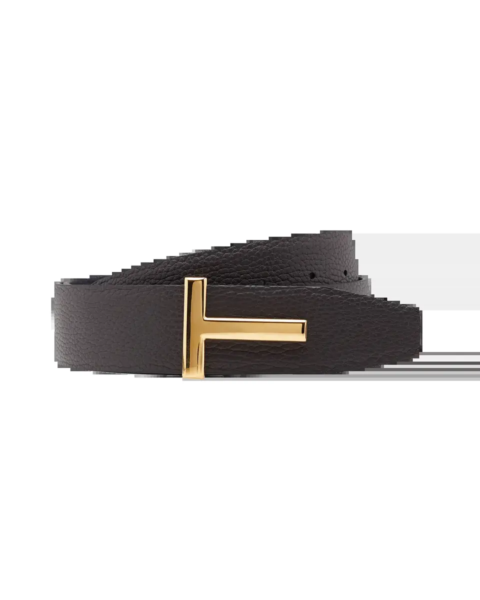Tom Ford Men's Signature T Leather Belt | Thumbnail 2 Tom Ford Men's Signature T Leather Belt | Thumbnail 2