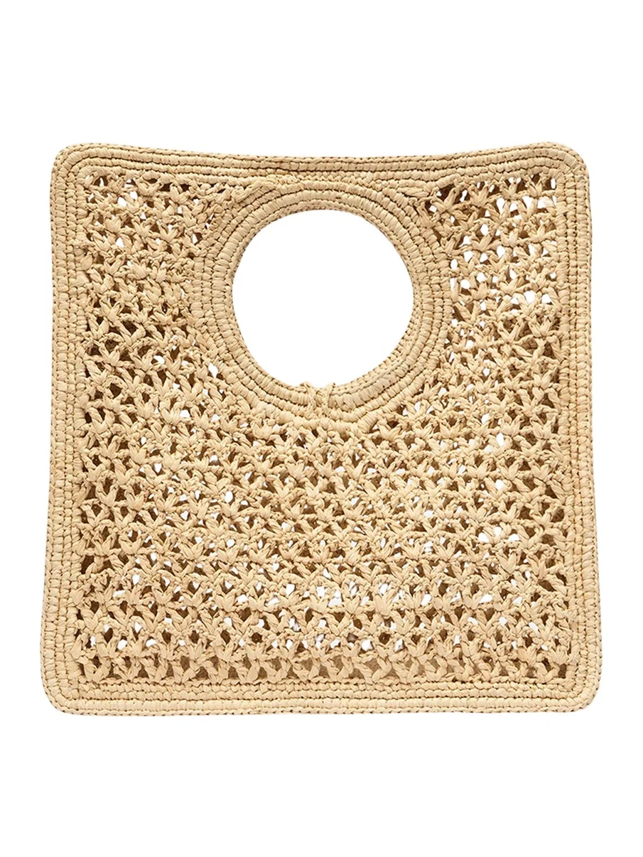 Le Petit Carre Raffia Top-Handle Bag