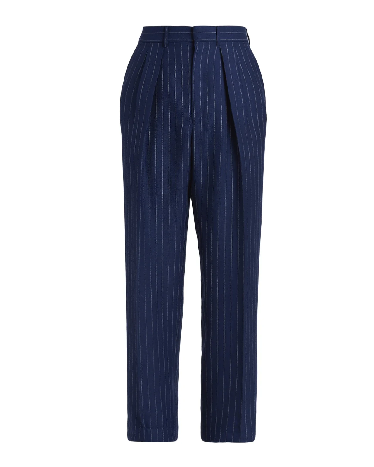 Tom Ford Pinstripe Wool-Linen Mid-Rise Straight-Leg Pants