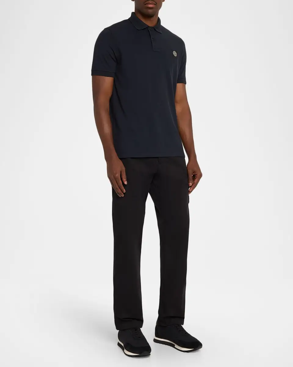 Stone Island Men's Cotton-Stretch Compass Badge Polo Shirt | Thumbnail 2