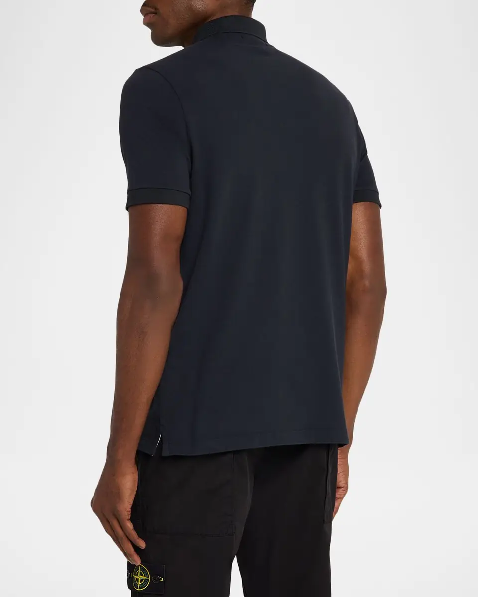 Stone Island Men's Cotton-Stretch Compass Badge Polo Shirt | Thumbnail 3