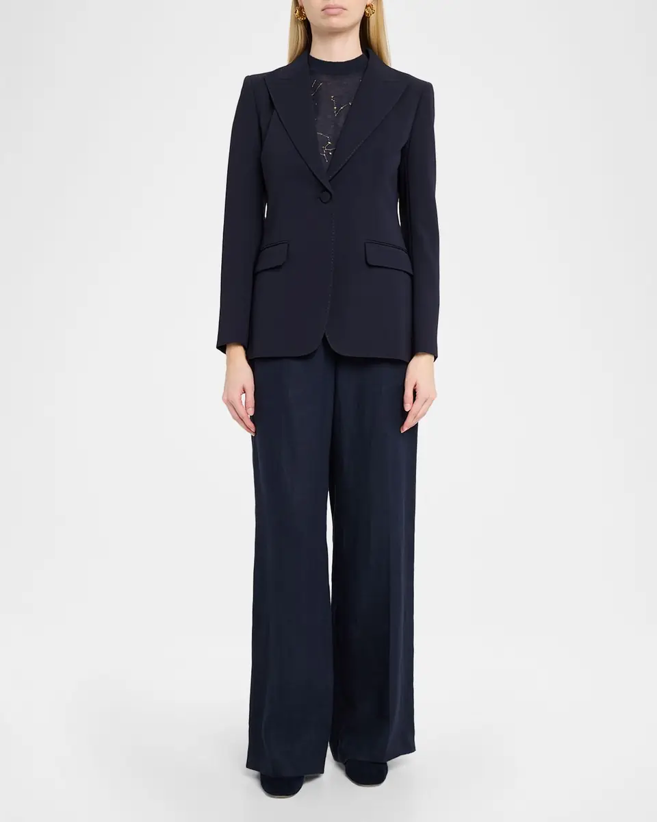 Lafayette 148 New York Single-Button Finesse Crepe Blazer | Thumbnail 2 Lafayette 148 New York Single-Button Finesse Crepe Blazer | Thumbnail 2