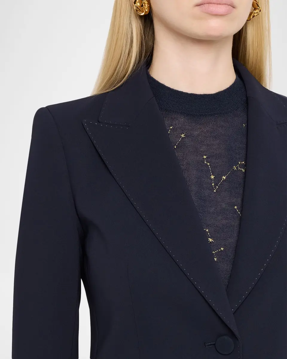 Lafayette 148 New York Single-Button Finesse Crepe Blazer | Thumbnail 5 Lafayette 148 New York Single-Button Finesse Crepe Blazer | Thumbnail 5