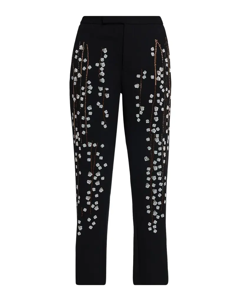 Libertine Sakura Embellished Narrow-Leg Crop Trousers | Image 1 Libertine Sakura Embellished Narrow-Leg Crop Trousers | Image 1
