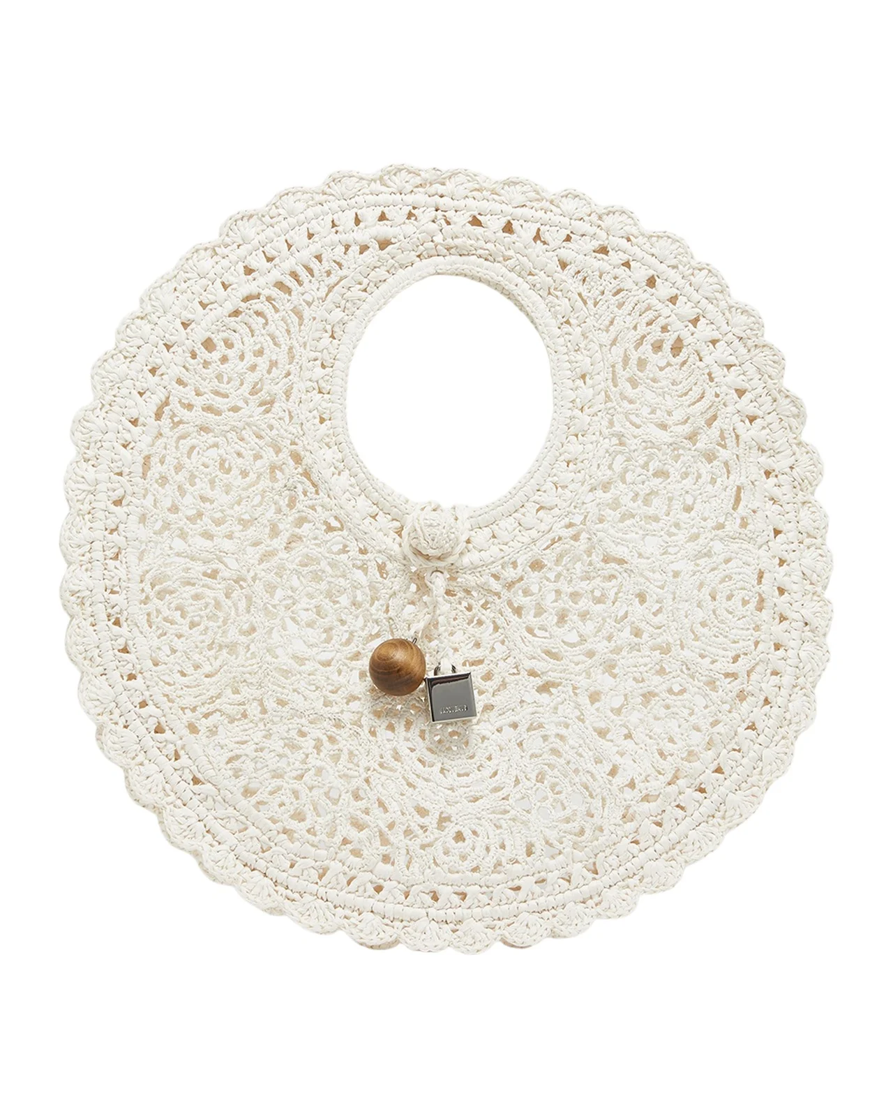 Jacquemus Le Petite Crochet Raffia Lace Top-Handle Bag